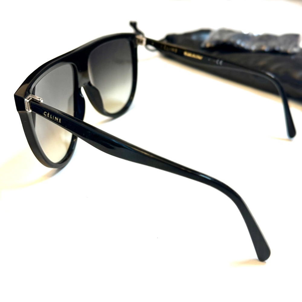 Celine 62cm Oversize Shiny Black Sunglasses - Picture 8 of 13